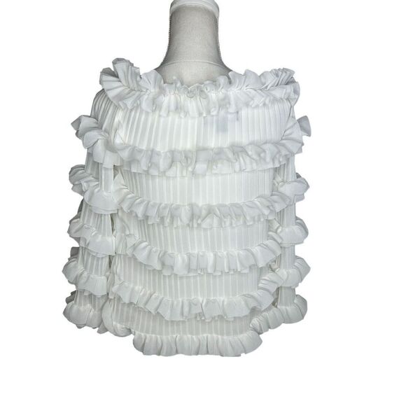 A.Z.I. New York Shoulder ruffle spaghetti strap blouse M - Picture 3 of 5